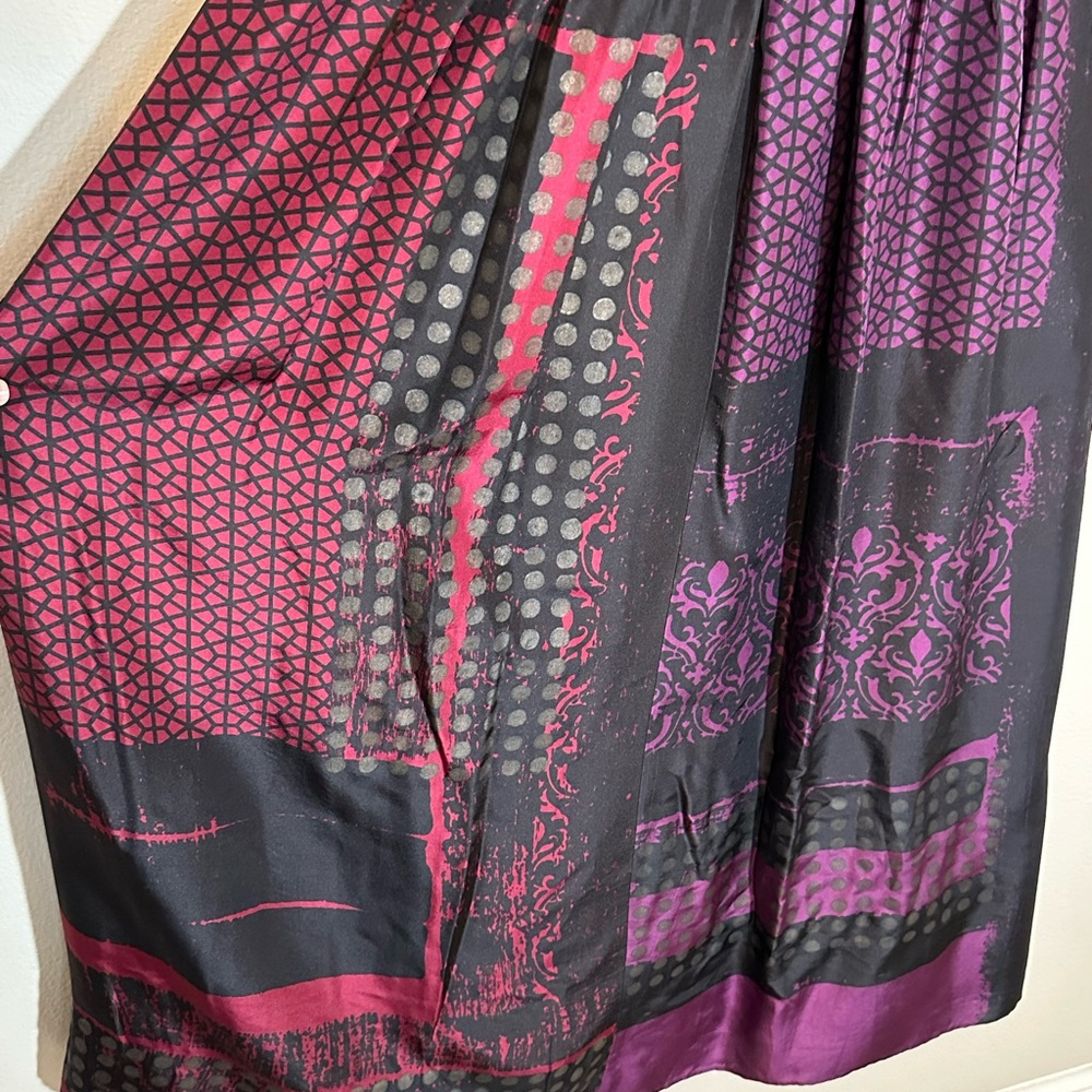 Anthropologie Niki Mahajan Lined Silk Patchwork Lace Multicolor Midi Dress S- 8 - Picture 12 of 16